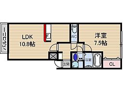 星見レスガス 1LDKの間取図画像
