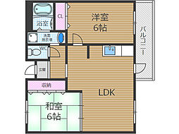 ハイム・オブジェ2 2LDKの間取図画像
