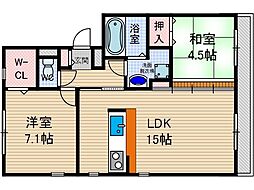 クロスロード2 A棟 1階/-