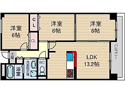 リアライズ安威 3LDKの間取図画像