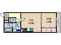 ツーブリッジ 1LDKの間取図画像