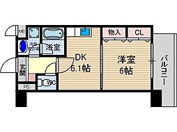 サクシード胤 1DKの間取図画像
