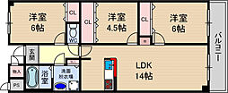 アクトパレス 3LDKの間取図画像