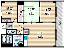ファミール若園 3LDKの間取図画像