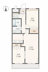 ルーテシア 2LDKの間取図画像