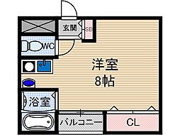 フェリセ富田 ワンルームの間取図画像