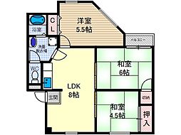 ハピネス栄町 3LDKの間取図画像