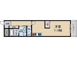 メルツハイム北村 ワンルームの間取図画像