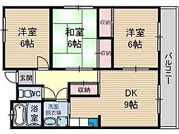 サンコート橋の内 3DKの間取図画像
