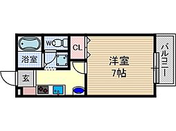 サンクリエイト2A棟 1Kの間取図画像