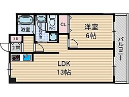 パークハイツミシマ 1LDKの間取図画像