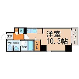 ワイズキマブリ ワンルームの間取図画像
