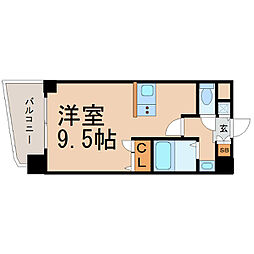 プレサンスサカエリバースタイル 1Kの間取図画像