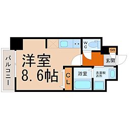 パルティール金山 ワンルームの間取図画像