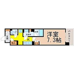ラフィシア上前津 1Kの間取図画像