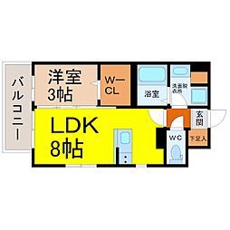 デュオフラッツ栄 1LDKの間取図画像