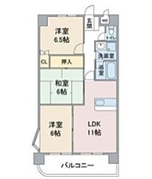 第3猪飼ビル 3LDKの間取図画像
