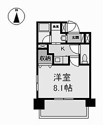 レーヴェスト志賀本通 1Kの間取図画像