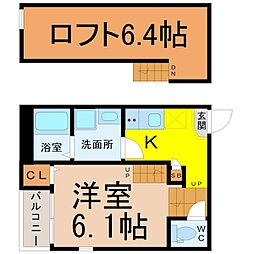 ハーモニーテラスアンジュドボヌール 1SKの間取図画像