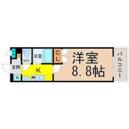 パルティール神宮前 1Kの間取図画像