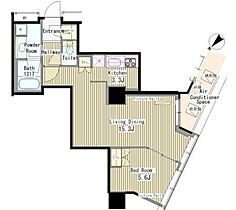 ＭＹ　ＴＯＷＥＲ　ＲＥＳＩＤＥＮＣＥ 1313 ｜ 東京都渋谷区代々木1丁目53-1（賃貸マンション1LDK・13階・52.49㎡） その2