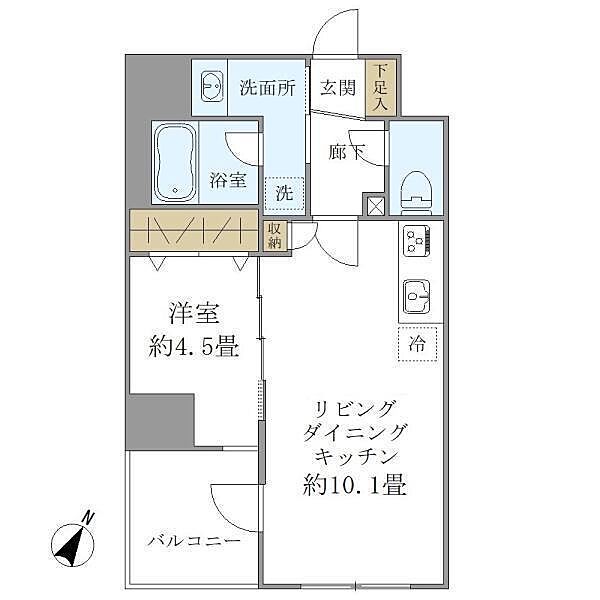 パインステージ白金高輪 ｜東京都港区高輪1丁目(賃貸マンション1LDK・5階・37.44㎡)の写真 その2