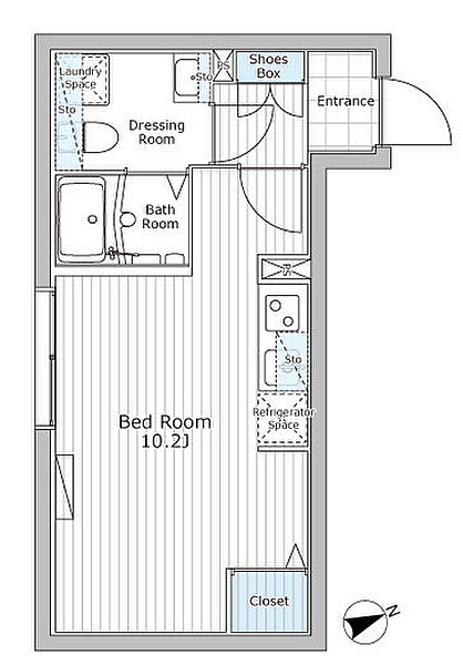 レジデンス市谷仲之町 105｜東京都新宿区市谷仲之町(賃貸マンション1R・1階・26.70㎡)の写真 その2