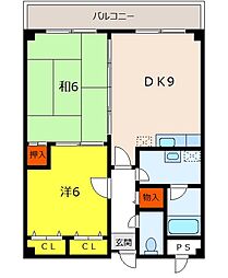 メゾンパーク 1階2DKの間取り