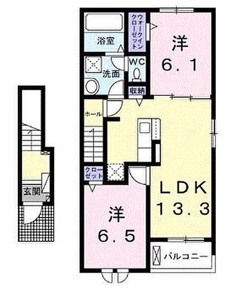 香川県さぬき市志度(賃貸アパート2LDK・2階・59.55㎡)の写真 その2