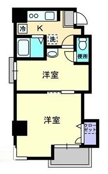 香川県高松市田町(賃貸マンション2K・7階・29.62㎡)の写真 その4