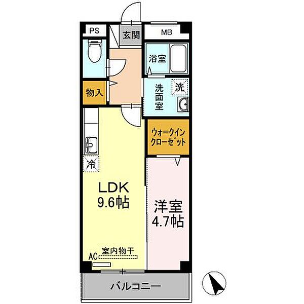 香川県高松市松島町(賃貸マンション1LDK・2階・40.32㎡)の写真 その4