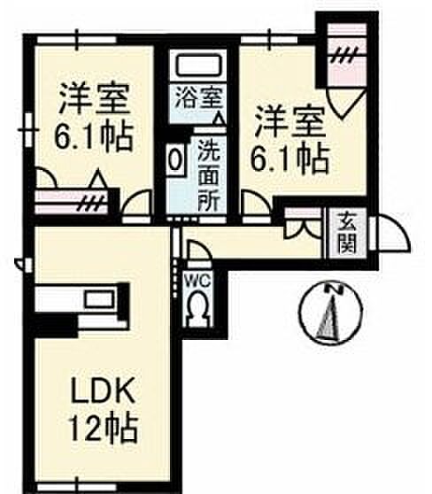 香川県坂出市元町３丁目(賃貸マンション2LDK・1階・57.47㎡)の写真 その2