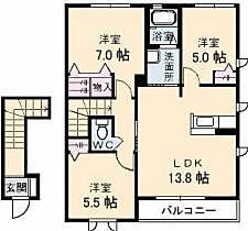 香川県高松市三名町（賃貸アパート3LDK・2階・66.69㎡） その2