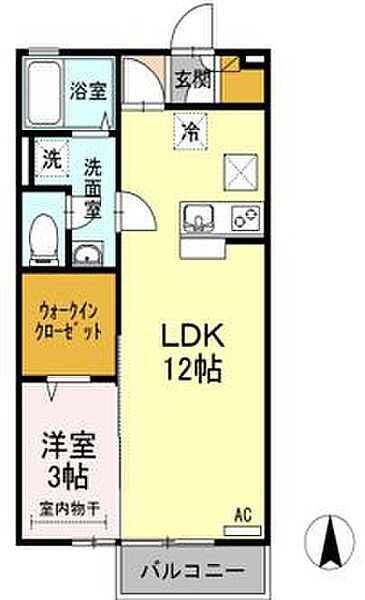 香川県高松市太田下町(賃貸アパート1LDK・1階・37.53㎡)の写真 その4