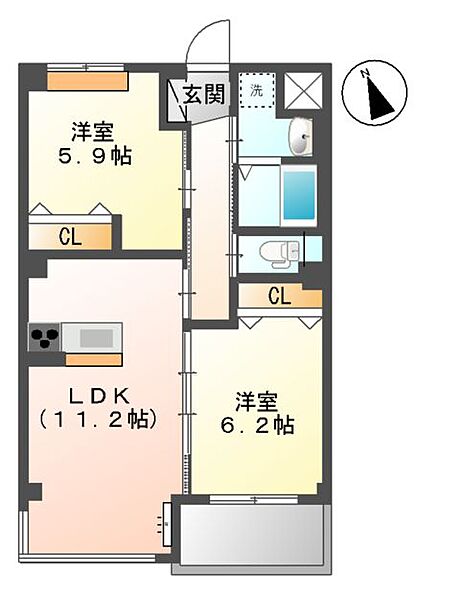 MARUKATSU UTAZU ｜香川県綾歌郡宇多津町新開(賃貸マンション2LDK・3階・54.88㎡)の写真 その4