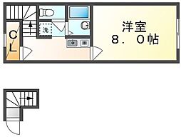 レオネクスト久米東II 2階1Kの間取り