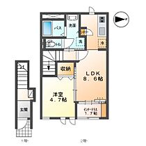 ルリアンII  ｜ 香川県高松市太田下町（賃貸アパート1LDK・2階・42.34㎡） その1