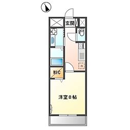 ベルメゾン今里 1階1Kの間取り