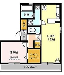 桜サライ 3階1LDKの間取り