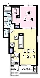 ルポゼ 1階1LDKの間取り