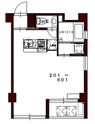 コリドールエスエフ 5階1Kの間取り