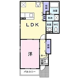 ブライトタウンM-I 2階1LDKの間取り
