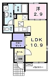アルカンシェル　ＧII 1階1LDKの間取り