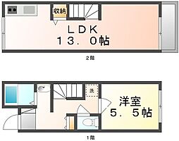 レオネクストウィンクル 1階1LDKの間取り