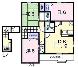 ベル・ソレイユＣ 2階3LDKの間取り