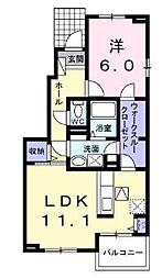ルーベル　塩屋　A 1階1LDKの間取り