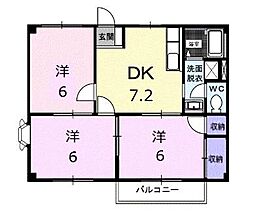ハイツトミー 1階3DKの間取り