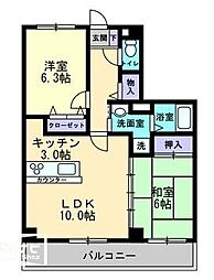 高松琴平電気鉄道長尾線 林道駅 徒歩20分の賃貸マンション 1階2LDKの間取り