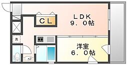 JR高徳線 栗林公園北口駅 徒歩3分の賃貸マンション 4階1LDKの間取り