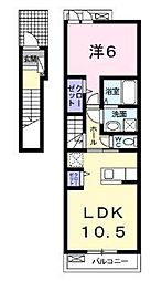 K-STYLE 2階1LDKの間取り